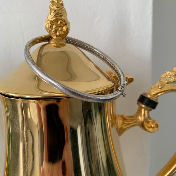 SILVER RHINESTONE BANGLE BRACELET - Picture 5 of 5